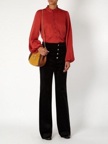 VANESSA BRUNO Fylis straight leg corduroy trousers in black. 70s style trousers | high waist pants | designer fashion - flipped
