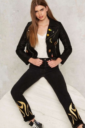 Glamorous Neat as a Pin Vegan Leather Moto Jacket – Awesome NastyGal fashion! - flipped