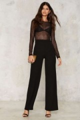 Kool Thing Sheer Jumpsuit ~ black jumpsuits ~ evening fashion ~ party style clothing