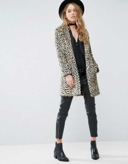 Mango Faux Fur Leopard Print Coat. Statement coats | on-trend fashion | glamorous and stylish - flipped
