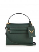VALENTINO My Rockstud small forest-green leather tote