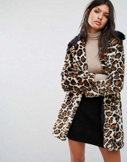 River Island Leopard Print Faux Fur Coat. Winter coats | on-trend outerwear | trending fashion | animal prints | stylish and chic - flipped