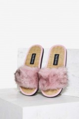 Say The Sun Pop Faux Fur Slide Sandal in Pink