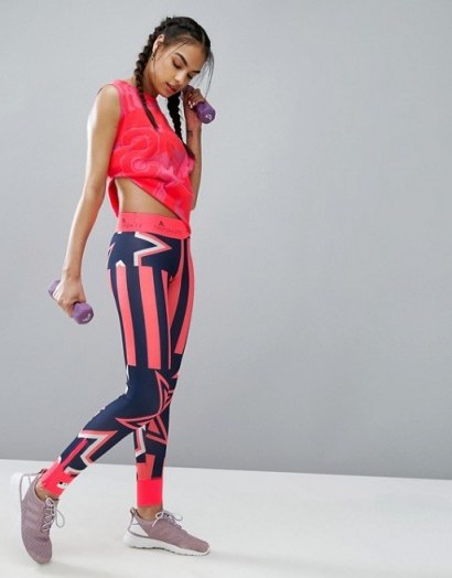 adidas Stella Sport Star Print Leggings. Printed sportswear | UV protection | bold prints - flipped