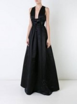 ALEX PERRY Hunter gown in black silk – red carpet style gowns – chic event wear – plunge front evening dresses – elegance – elegant style