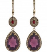ALEXANDER MCQUEEN Purple Jewelled Drop Earrings ~ statement jewellery