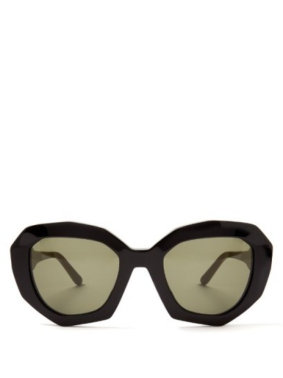 MARNI Angular cat-eye black acetate sunglasses - flipped