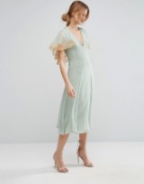 ASOS Lace Cape Midi Dress love the colour and such a great elegant design