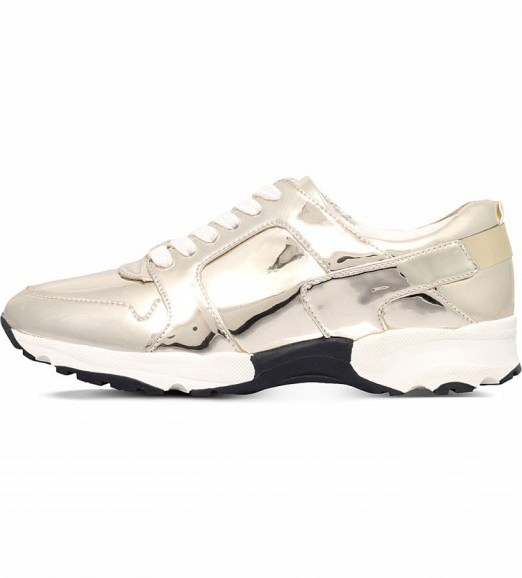 CARVELA Lacrosse metallic trainers ~ gold metallics ~ sports luxe ~ luxury style sports shoes - flipped