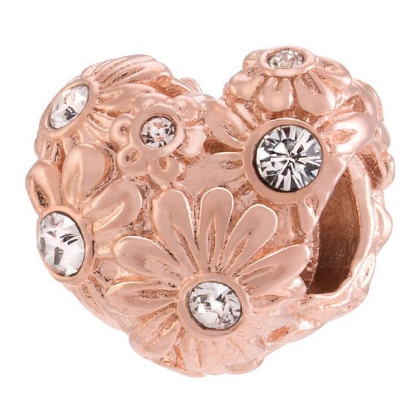Chamilia Zinnia Heart rose gold-plated crystal charm ~ charms ~ hearts ~ jewellery - flipped
