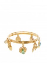 DOLCE & GABBANA Charm-embellished bangle ~ gold tone charm bracelets ~ charms ~ designer fashion jewellery ~ luxury costume jewelry ~ feminine style accessories ~ summer style bangles
