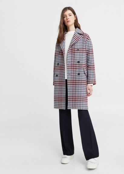 MANGO Flori Check wool-blend coat - flipped