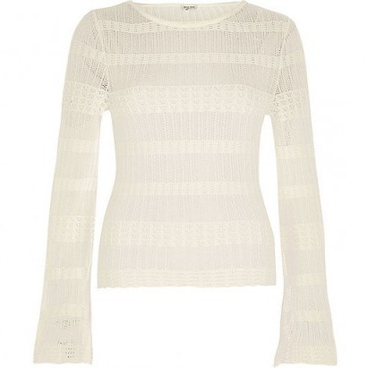 river island cream sheer panel jumper ~ casual weekend fashion ~ chic style jumpers ~ knitwear - flipped