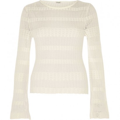river island cream sheer panel jumper ~ casual weekend fashion ~ chic style jumpers ~ knitwear