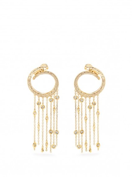 MAURIZIO PINTALDI Diamond & rose-gold earrings ~ statement jewellery ~ luxe accessories ~ fine luxury jewelry ~ white diamonds ~ drop occasion earrings - flipped