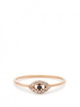 ILEANA MAKRI Diamond, sapphire & rose-gold ring. Luxe style evil eye rings | jewellery