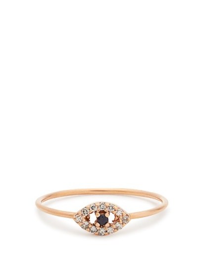 ILEANA MAKRI Diamond, sapphire & rose-gold ring. Luxe style evil eye rings | jewellery - flipped