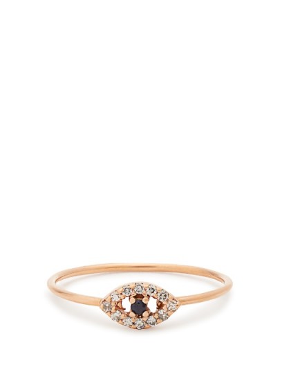 ILEANA MAKRI Diamond, sapphire & rose-gold ring. Luxe style evil eye rings | jewellery