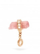 JACQUIE AICHE Diamond, tourmaline & rose-gold earring. Single earrings | pink crystal jewellery | diamonds | mini luxe accessories | small dainty jewellery