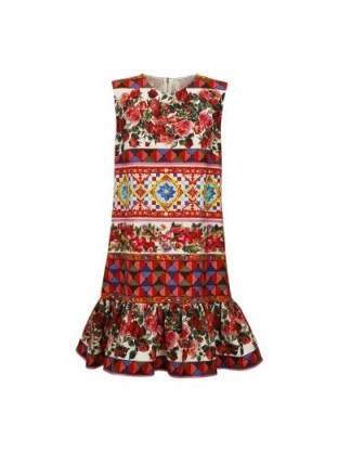 Dolce & Gabbana Mambo Floral Print Sleeveless Dress - flipped