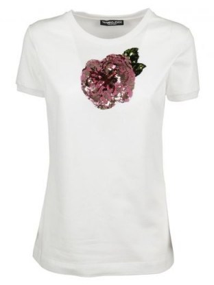 Dolce & Gabbana Sequined Rose T-shirt - flipped