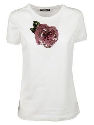 Dolce & Gabbana Sequined Rose T-shirt
