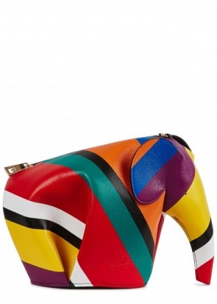 LOEWE Elephant mini leather cross-body bag ~ multicoloured leather crossbody bags ~ fun and stylish accessories ~ colourful handbags - flipped