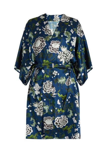 ADAM LIPPES Floral-print kimono jacket. Oriental style silk-satin jackets | printed kimonos | silky | luxury designer fashion