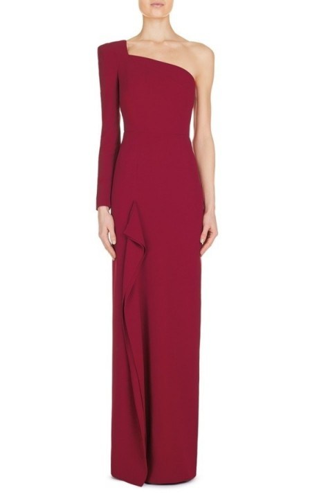 ROLAND MOURET GALAHAM GOWN cherry red ~ one shoulder statement gowns ~ occasion wear ~ event dresses ~ elegance ~ effortless style - flipped