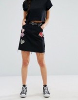 Glamorous Mini Skirt With Heart Patches ~ hearts ~ skirts ~ fashion