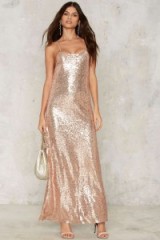 Glamorous Liv Sequin Maxi Dress – glamour & glitz – glamorous evening dresses – long embellished evening wear – rose gold sequins – strappy criss cross back – thin straps