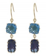 Suzanne Kalan Gold Blue Topaz Drop Earrings. Drop earrings | jewellery