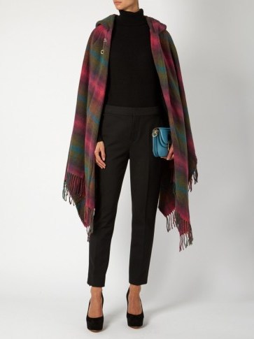 VIVIENNE WESTWOOD ANGLOMANIA Hooded tartan poncho – designer ponchos – winter fashion – stylish outerwear - flipped