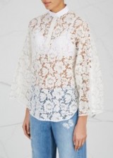 VALENTINO Ivory lace top ~ sheer tops ~ feminine style blouses ~ luxe style fashion ~ luxury designer clothing ~ floral lace