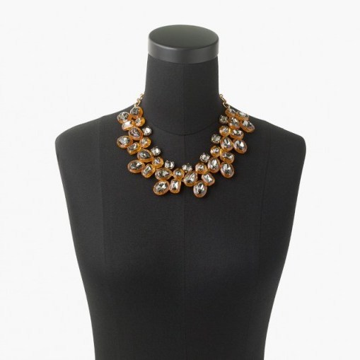 J.CREW JEWEL BOX CLUSTER NECKLACE black diamond ~ chic statement necklaces ~ luxe style fashion jewelry ~ elegance ~ feminine jewellery - flipped