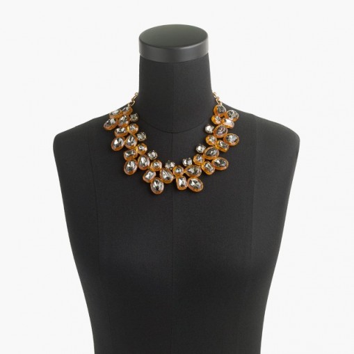 J.CREW JEWEL BOX CLUSTER NECKLACE black diamond ~ chic statement necklaces ~ luxe style fashion jewelry ~ elegance ~ feminine jewellery