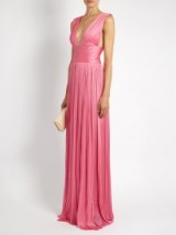 MARIA LUCIA HOHAN Kadija silk-tulle pleated gown ~ luxe gowns ~ long pink designer dresses ~ luxury occasion wear ~ evening elegance ~ effortless style