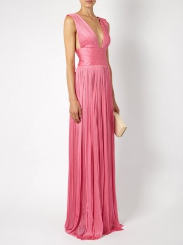 MARIA LUCIA HOHAN Kadija silk-tulle pleated gown ~ luxe gowns ~ long pink designer dresses ~ luxury occasion wear ~ evening elegance ~ effortless style - flipped