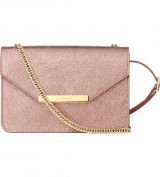 LK BENNETT Karla pink metallic leather shoulder bag