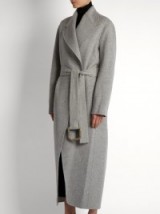 ACNE STUDIOS Lova Doublé wool-blend coat in grey marl. Chic winter coats | designer fashion | belted | stylish outerwear | elegance | elegant looking