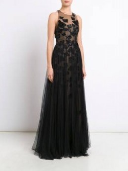 MARCHESA NOTTE black butterfly gown- red carpet style gowns – designer occasion wear – feminine evening fashion – elegant & chic - flipped