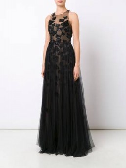 MARCHESA NOTTE black butterfly gown- red carpet style gowns – designer occasion wear – feminine evening fashion – elegant & chic