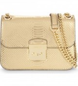 MICHAEL MICHAEL KORS Sloan pale gold metallic leather shoulder bag ~ luxe bags ~ designer handbags