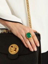 AURÉLIE BIDERMANN Miki malachite & gold-plated ring ~ greet stone statement rings ~ large luxe style jewellery