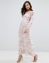 Miss Selfridge Lace And Floral Maxi Dress ~ long light flower printed dresses ~ feminine ~ elegant ~ occasion wear