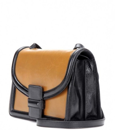 DRIES VAN NOTEN Leather shoulder bag ~ black and tan ~ stylish handbags ~ designer bags - flipped