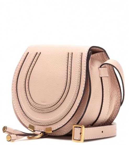CHLOÉ Marcie Small nude leather shoulder bag - flipped