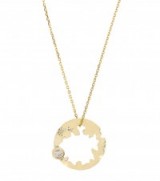 WASSON FINE Round Crater 14kt gold necklace with diamond ~ luxe necklaces ~ fine jewellery ~ round pendants