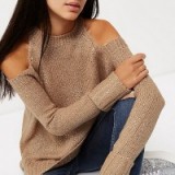 River Island Nude sequin cold shoulder jumper – stylish knitwear – winter fashion – on trend jumpers – shimmering sequins – sequined sweaters