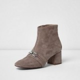 River Island Nude suede chain link ankle boots – stylish footwear – essential winter style – wardrobe fashion essentials
